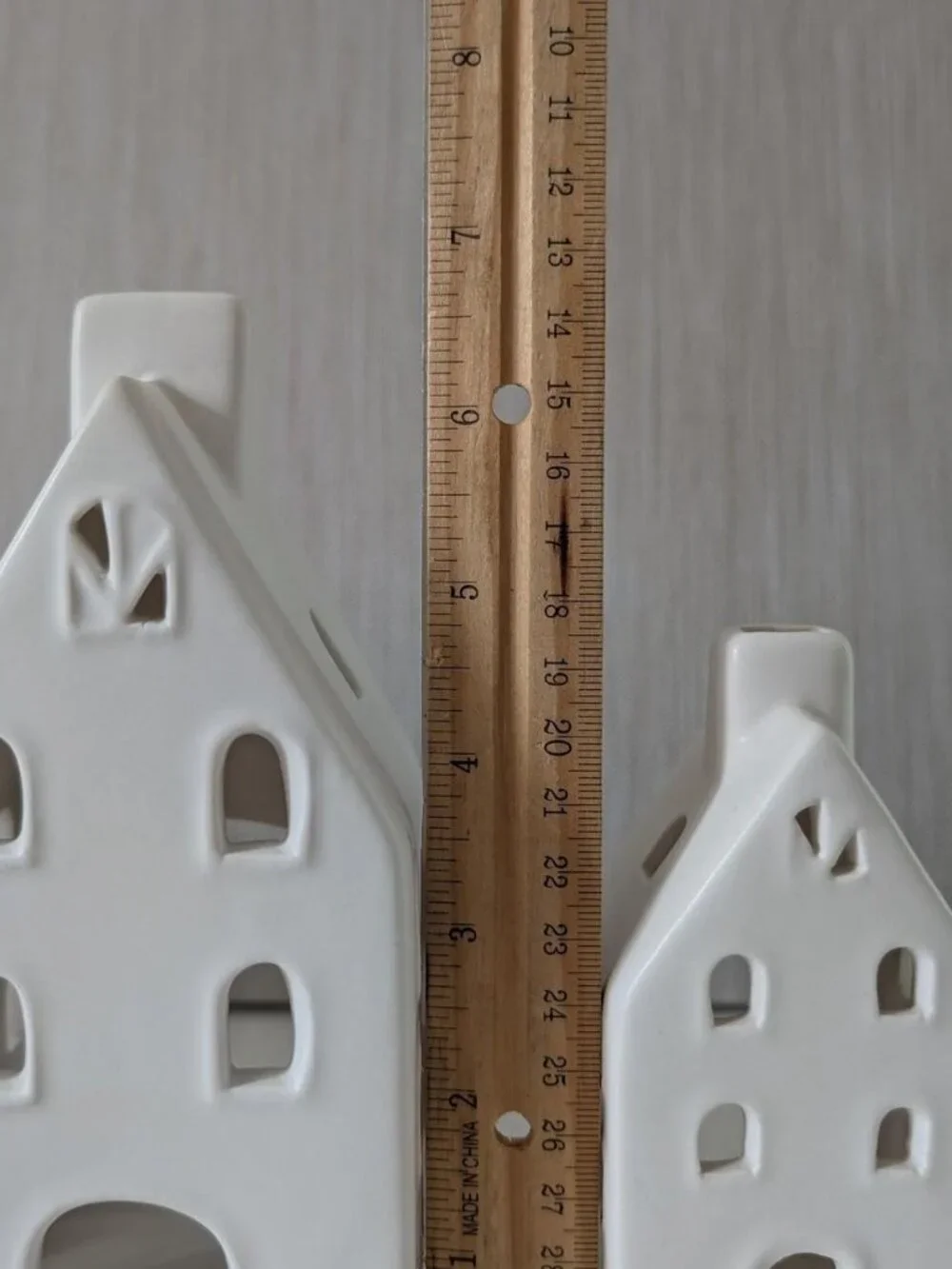 Set of 2 White ceramic small houses tea light candle holders from Target